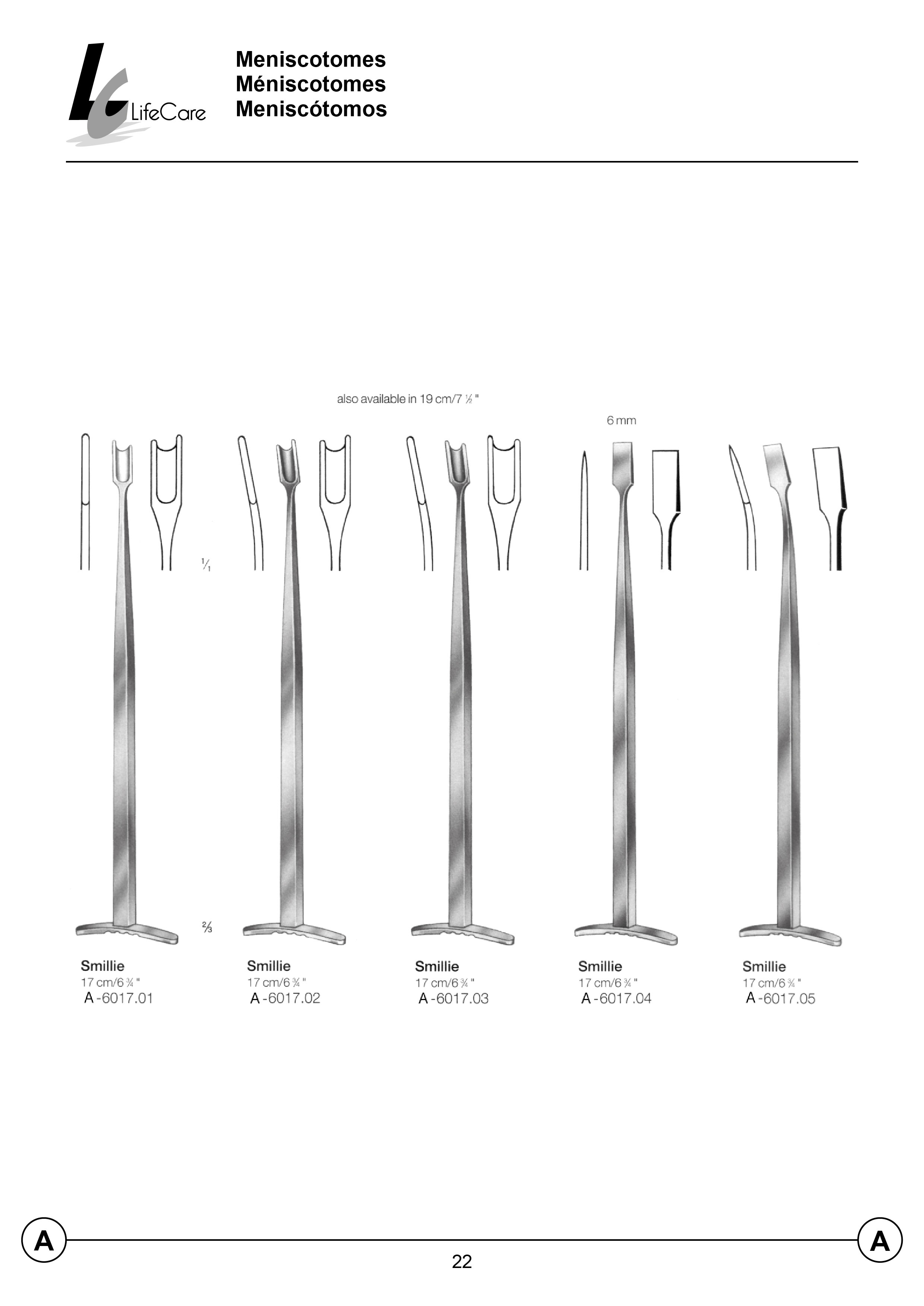 LifeCare | Meniscus Knives (Menisciotoms)