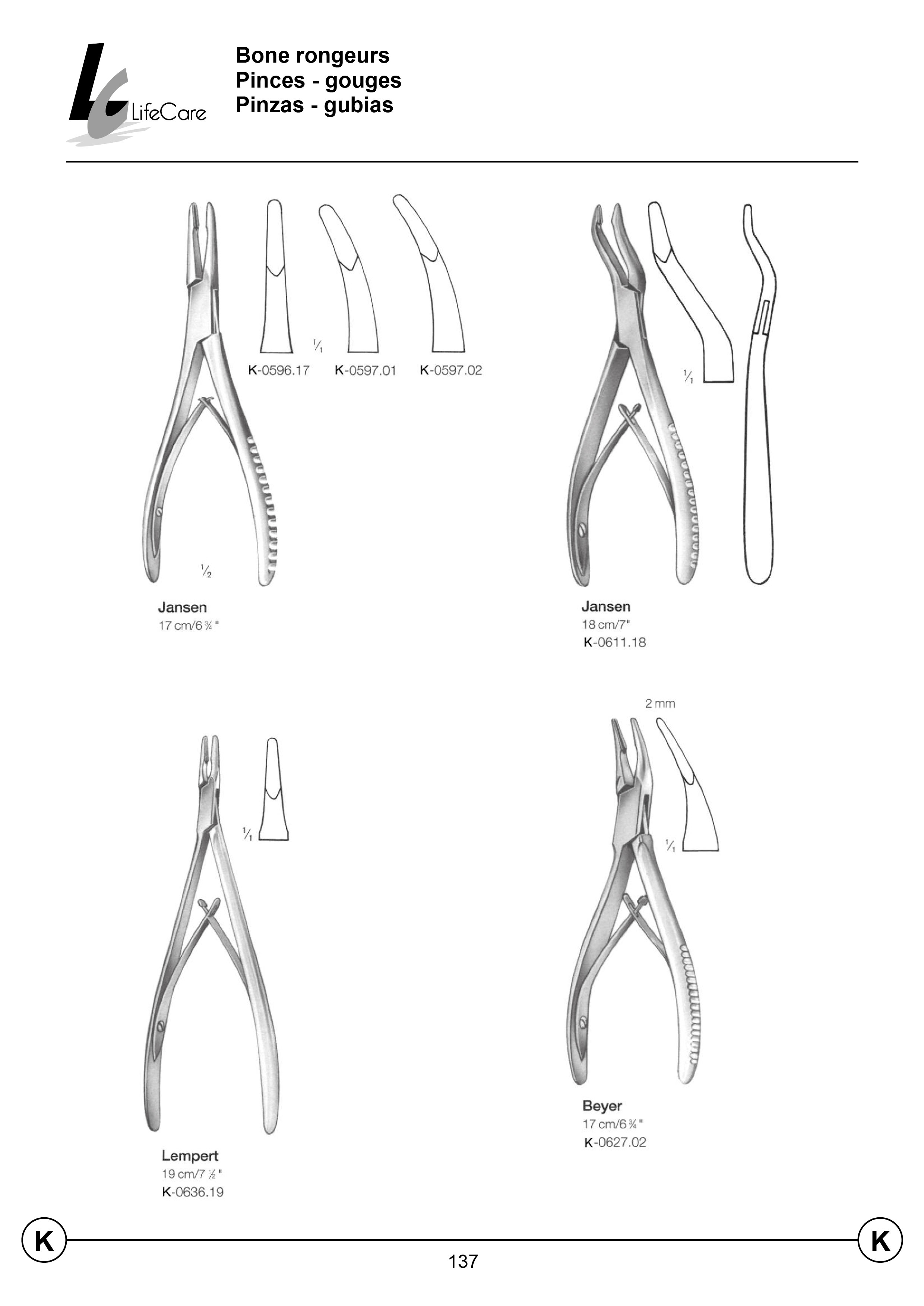 LifeCare | Bone Rongeurs and Bone Cutting Forceps